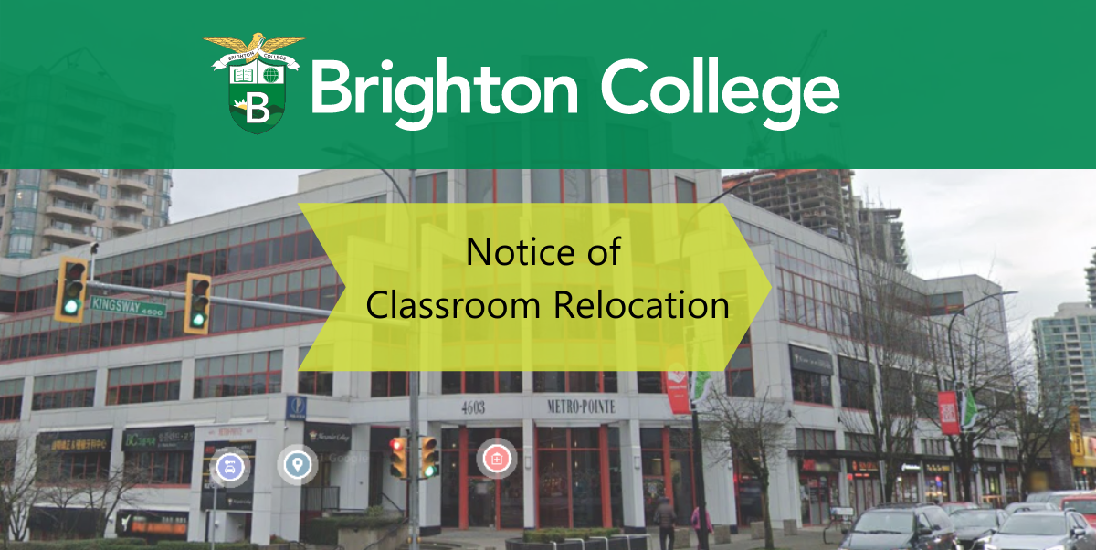 Notice of Classroom relocation