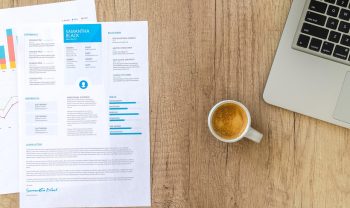 resume and laptop