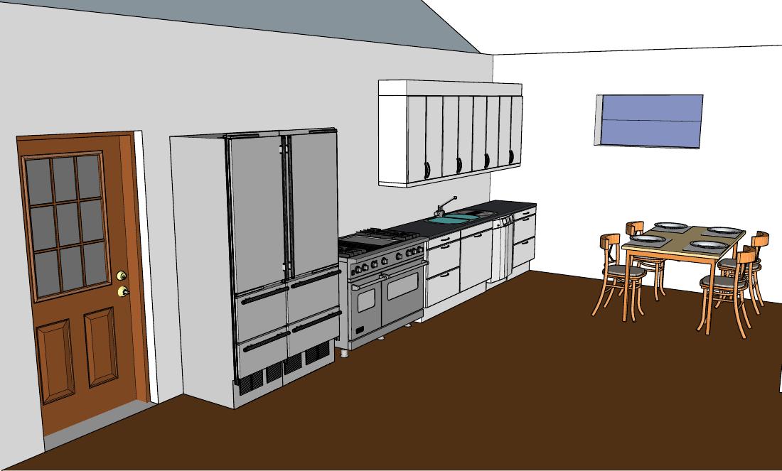 SketchUp kitchen and dining model by Dennis Cendana
